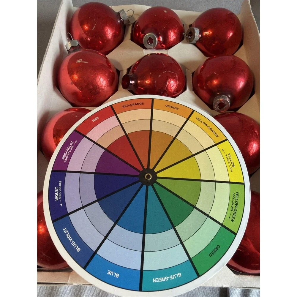 Vintage Noelle Christmas Tree Ornaments – Set of 12 Red Glass Balls w/ Box
